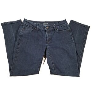 Ann Taylor LOFT Curvy Straight Leg Jeans Dark Indigo Petite 28/6P 6 Petite